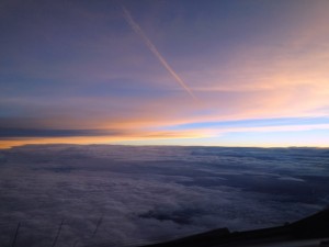 USAirways Airbus gorgeous sunset contrail airline aviation airplane pilot
