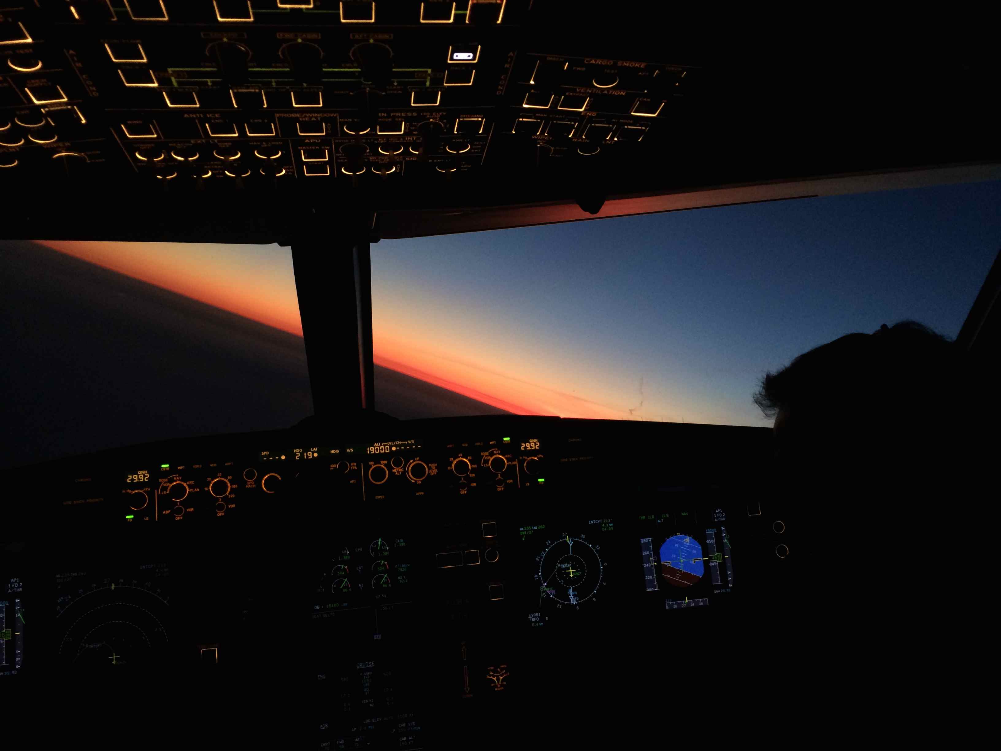 Climbing out of KSFO into a gorgeous sunset.