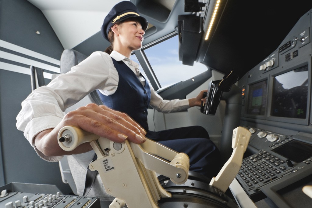 female captain cockpit