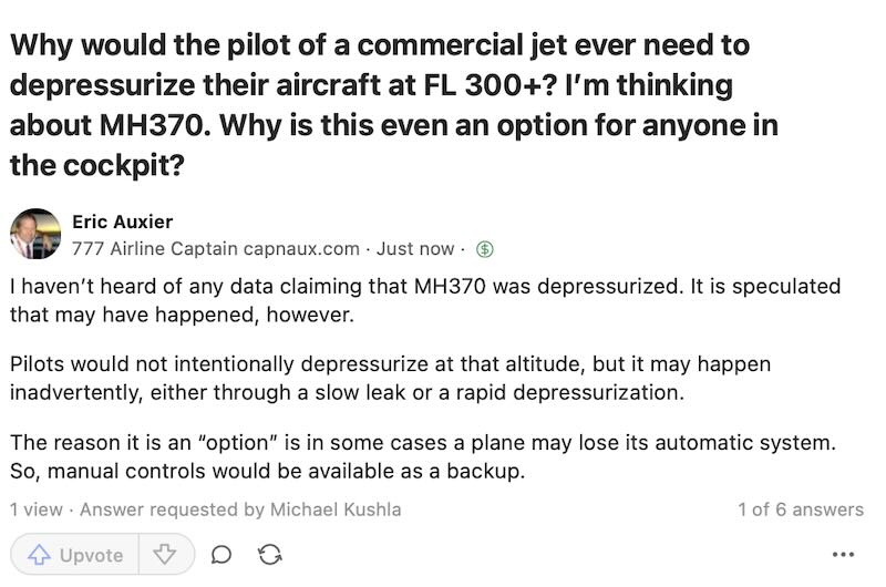 airline emergency MH 370